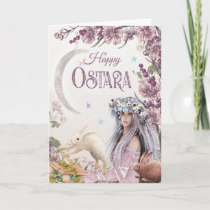 Goddess Ostara Pagan Wenskaart Feestdagen Kaart
