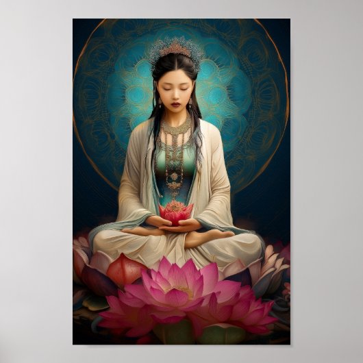 Goddess Quan Yin High Frequency Portrait Painting Poster (Voorkant)