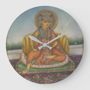 Goddess Samanya Lakshmi Gouache Painting Grote Klok