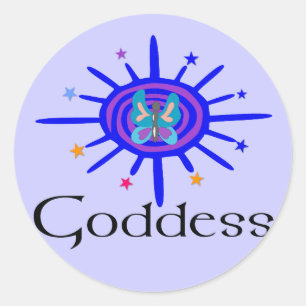 Goddess Sun en Stars Ronde Sticker