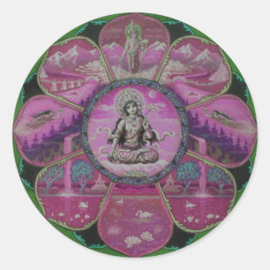 Goddess Tara Mandala Ronde Sticker