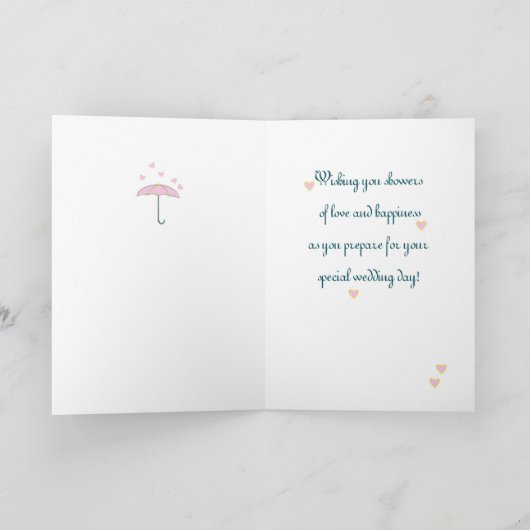 Goddochter, Bruids douche Roze Paraplu Bedankkaart (Binnen)