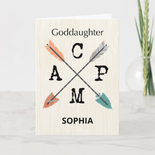 Goddochter Camp Personaliseer Naam Pijlen Kaart