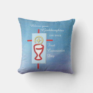 Goddochter, Eerste Heilige Communie, Turquoise Kussen