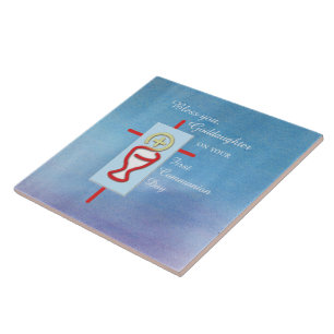 Goddochter, Eerste Heilige Communie, Turquoise Tegeltje