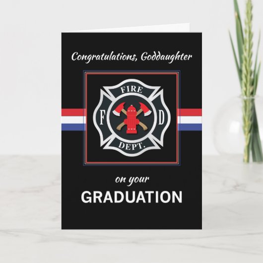 Goddochter Fire Department Academy Afstuderen Kaart (Voorkant)