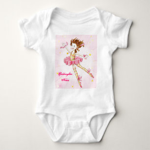 Goddochter Gift Pink Ballerina Gepersonaliseerd Romper