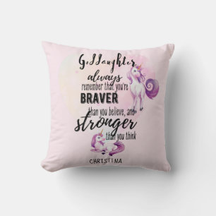 Goddochter Motivatie Spreuk Eenhoorn Roze Kussen