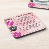 Goddochter Poem - 21e Birthday Design Onderzetter (Linkerzijde)