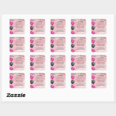 Goddochter Poem - 21e Birthday Design Vierkante Sticker (Vel)
