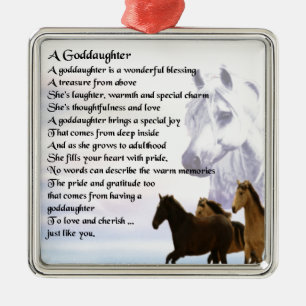 Goddochter Poem - Ontwerp van paarden Metalen Ornament