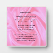 Goddochter Poem Plaque - Roze zijderijontwerp Fotoplaat (Voorkant)