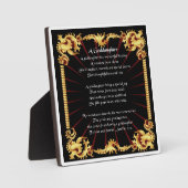 Goddochter Poem Plaque - Zwart design Fotoplaat (Voorkant)