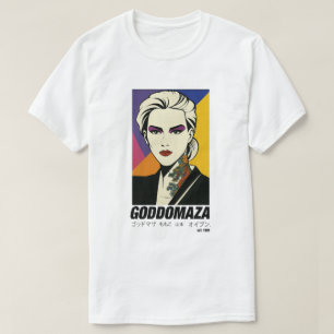 GODDOMAZA OOST. 1985 GEKLEURDE MANNEN WIT T-SHIRT