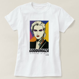 GODDOMAZA OOST. 1985 GEKLEURDE VROUWEN WIT T-SHIRT