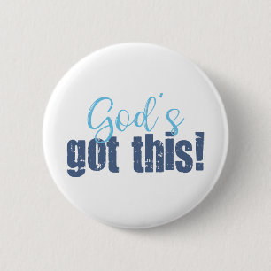 Goden hebben blauw ronde button 5,7 cm