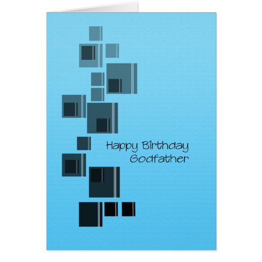 Godfather Abstract Design Blue Birthday Card (Voorkant)