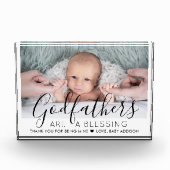 Godfather bedankt Baptisme of Christening Modern Fotoblokken (Voorkant)