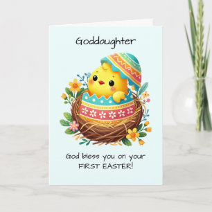 Godfather Eerste Paaszegeningen Chick Breaking Kaart