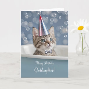 Godfather Happy Birthday met Schattigee kitten Kaart
