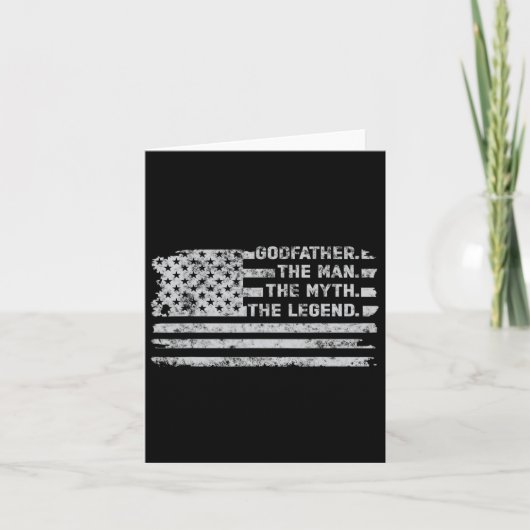 Godfather Het Man Myth Legend Vaderdag Amerikaans Kaart (Voorkant)