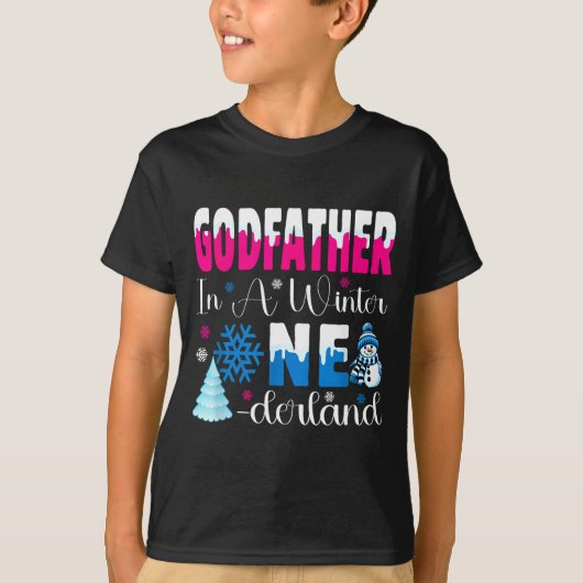 Godfather In A Winter Onederland Bday Girl Sweet S T-shirt (Voorkant)