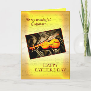 Godfather, muzikale Vaderdag kaart met een viool