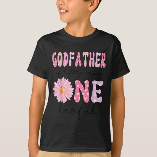 Godfather Of Little Miss Onederful 1st Birthday Nk T-shirt (Voorkant)
