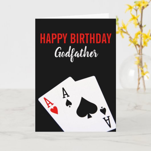 Godfather Poker Verjaardag Kaart (Gele Bloem)