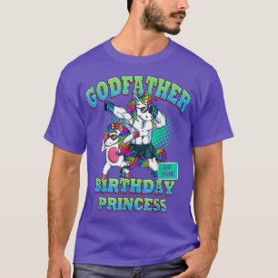 Godfather van de Birthday Princess Dabbing Unicorn T-shirt