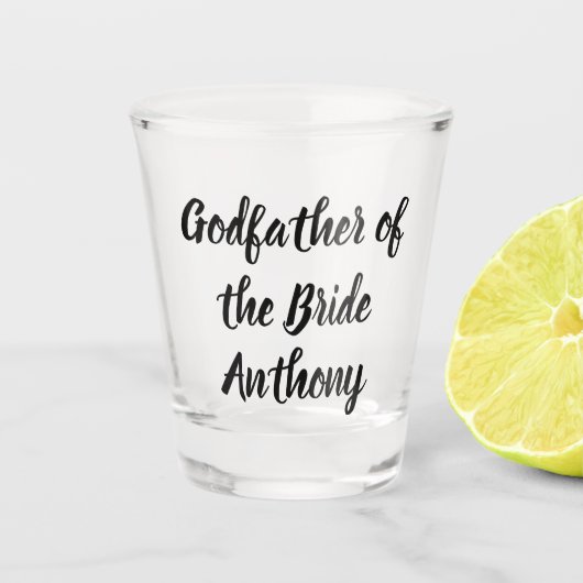 Godfather van de Bride Black Custom Name Wedding Shot Glas (Voorkant)
