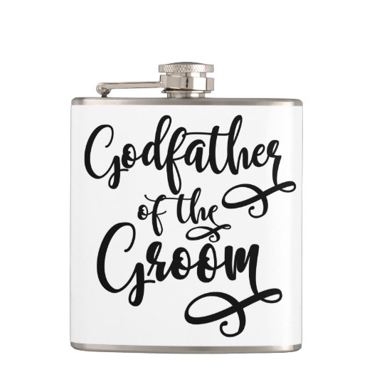 Godfather van de Bruidegom Heupfles (Voorkant)