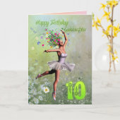 Godgirl age 10, carte d'anniversaire fée fée (Fleur jaune)