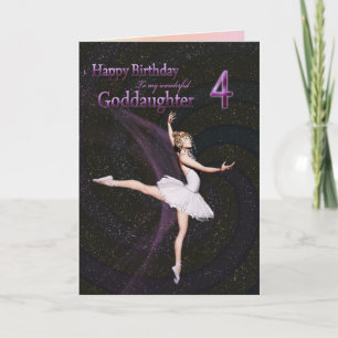 Godgirl age 4, ballerine carte d'anniversaire