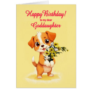 Godgirl Anniversaire Chiot et Fleurs