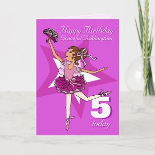 Godgirl ballerina anniversaire violet âge 5 carte