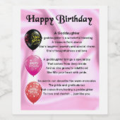 Godgirl Poem Bottle Étiquette Joyeux anniversaire (Étiquettes simples)