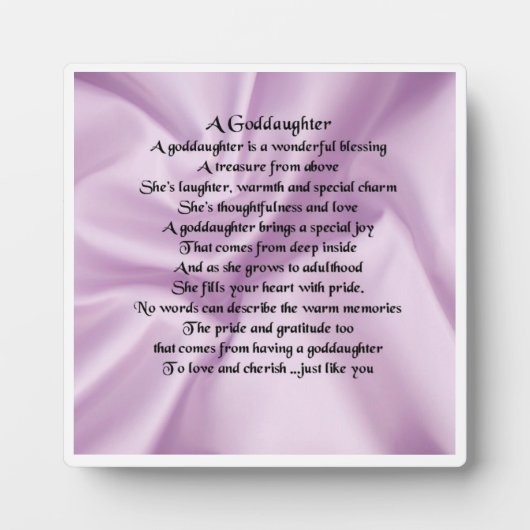 Godgirl Poem Plaque - Lilac Soie design (Devant)