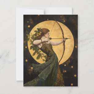 Godin Artemis Art Nouveau Griekse Mythologie Briefkaart