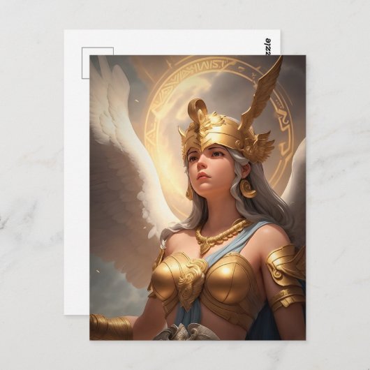 Godin Athena omringd door haar gedachten Briefkaart (Voorkant / Achterkant)