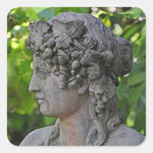Godin beeld in tuin vierkante sticker
