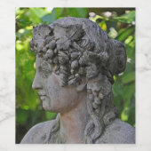 Godin beeld in tuin wijn etiket (Enkel label)