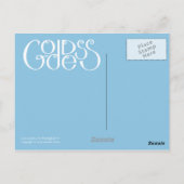 Godin bleek blauw Briefkaart (Achterkant)
