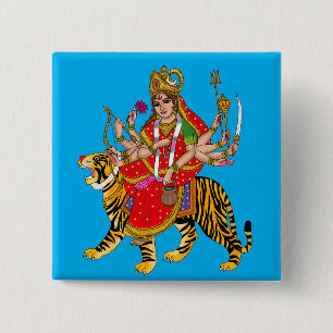 Godin Chandraghanta-knop Vierkante Button 5,1 Cm