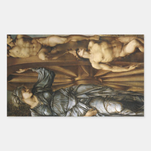 Godin die het Rad van Fortuin draait (Burne-Jones) Rechthoekige Sticker