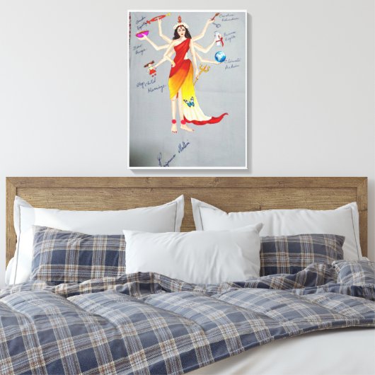 Godin Durga als Moeder Natuur Canvas Afdruk (Insitu (Slaapkamer))