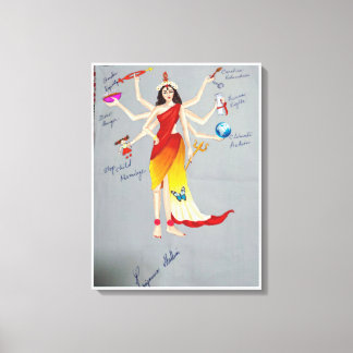 Godin Durga als Moeder Natuur Canvas Afdruk