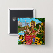 Godin Durga Knop Vierkante Button 5,1 Cm (Voorkant /achterkant)