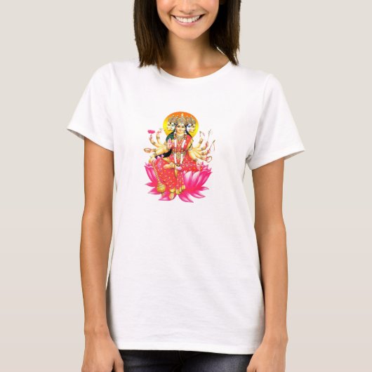 Godin Gayatri Devi Hindoe Godheid T-shirt (Voorkant)