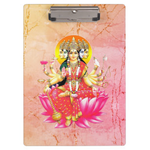 Godin Gayatri Devi op Lotus Hindu Godheid Klembord
